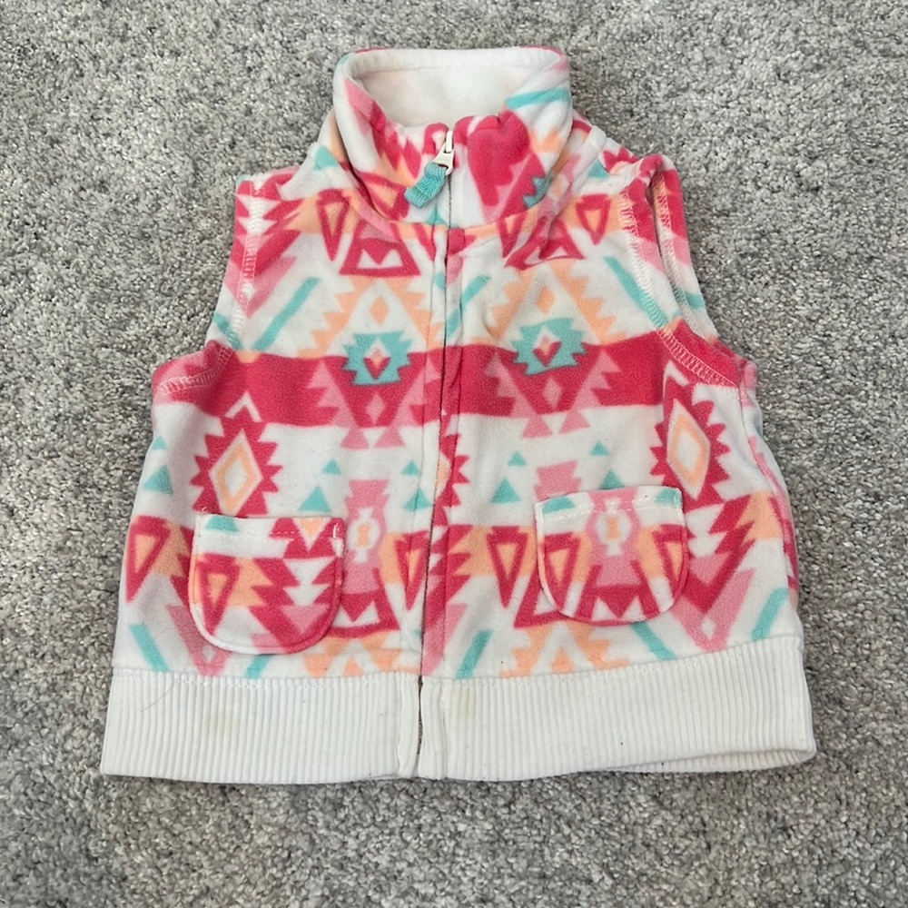 Carters fair isle fleece vest - size 3 months